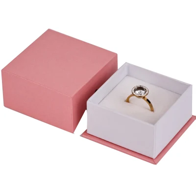 Wholese Best Price Rigid Cardboard Paper Pink Necklace Earring Ring Box for Jewelry