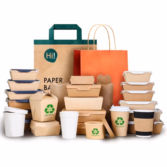 Custom Printed Take Away Lunch Box Container/ Salad Soup Bowl / Kraft Paper Food Packaging Boxes